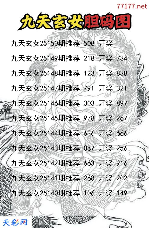 第25149期福彩3d九天玄女胆码图
