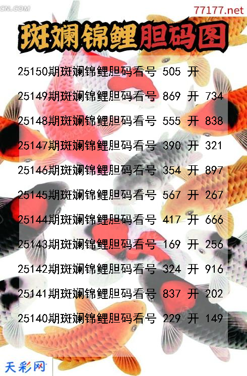 第25149期3d斑斓锦鲤胆码图