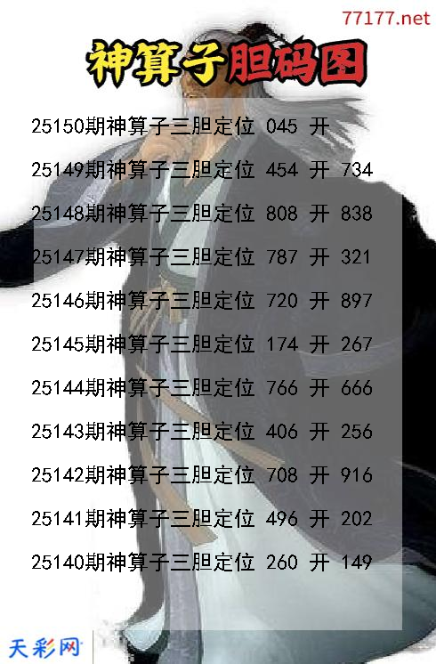 神算子第25149期3d胆码图