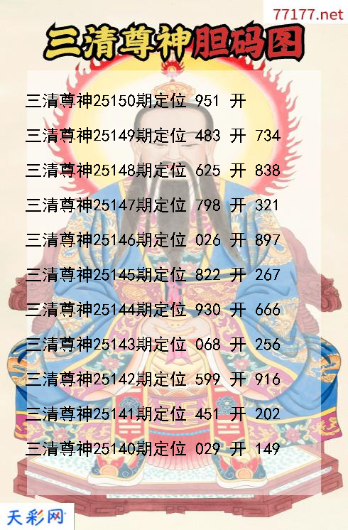 三清尊神第25149期福彩3d胆码图