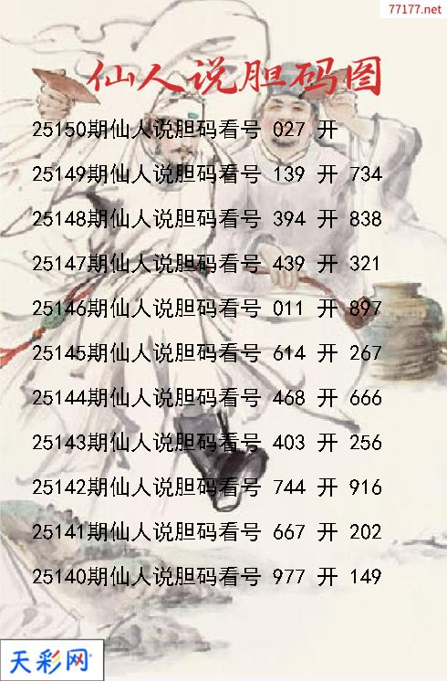 仙人说胆第25149期3d胆码图