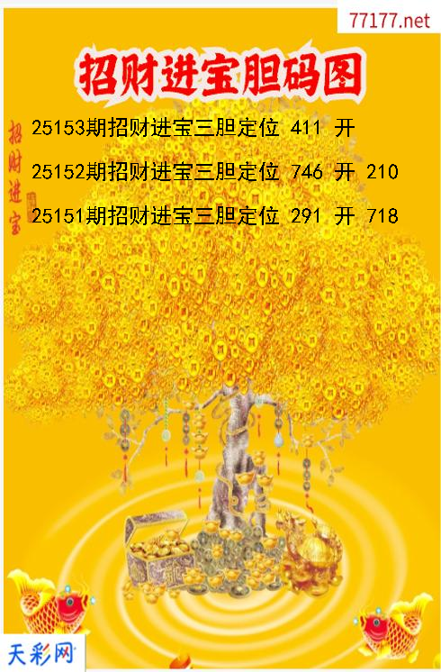 招财进宝第25152期3d胆码图