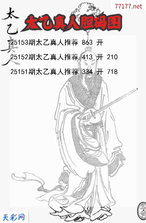 福彩3d太乙真人第25152期胆码图