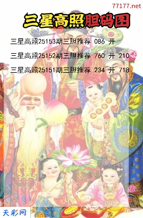 第25152期福彩3d三星高照胆码图