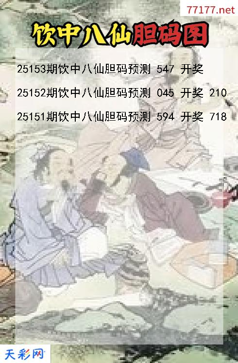 饮中八仙第25152期福彩3d胆码图