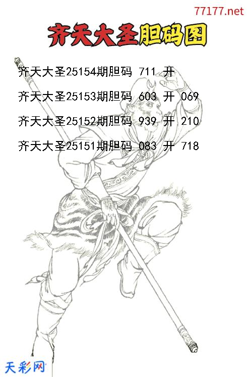 第25153期福彩3d齐天大圣胆码图