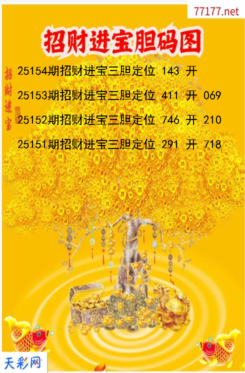 招财进宝第25153期3d胆码图