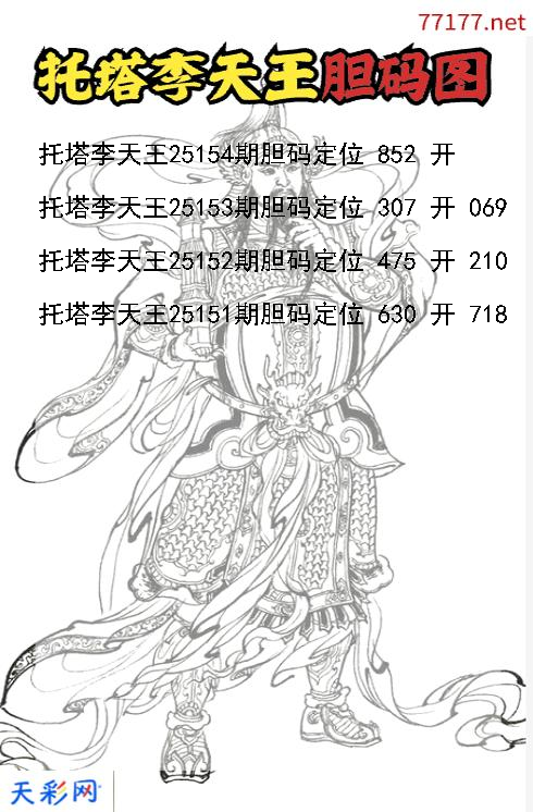 第25153期3d托塔李天王胆码图