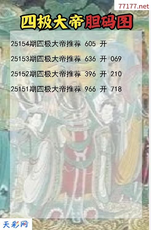 福彩3d四极大帝第25153期胆码图