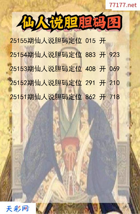 福彩3d第25154期仙人说胆码图