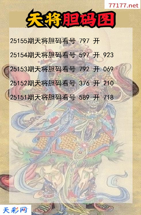 第25154期天将福彩3d胆码图