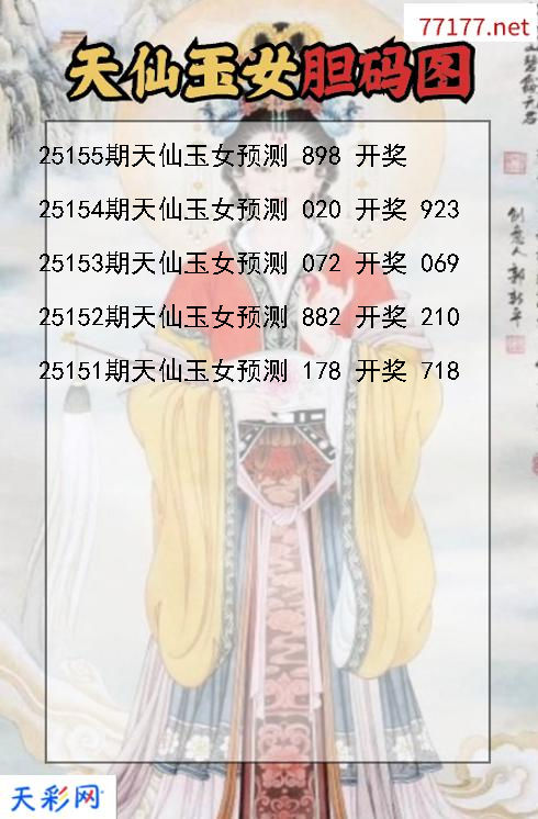 天仙玉女第25154期3d胆码图
