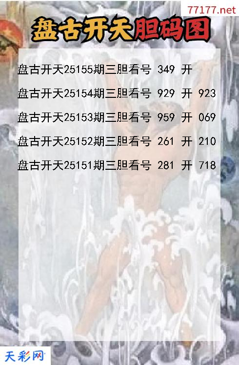 第25154期福彩3d盘古开天胆码图