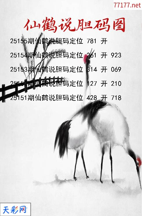 3d第25154期仙鹤说胆胆码图