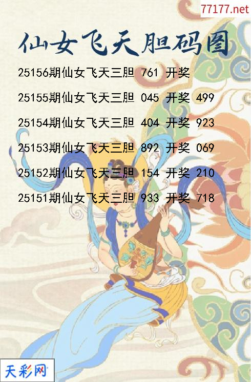 仙女飞天第25155期福彩3d胆码图