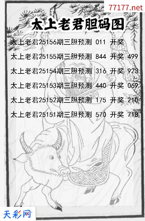 太上老君第25155期福彩3d胆码图