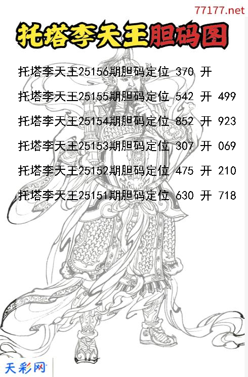 第25155期3d托塔李天王胆码图