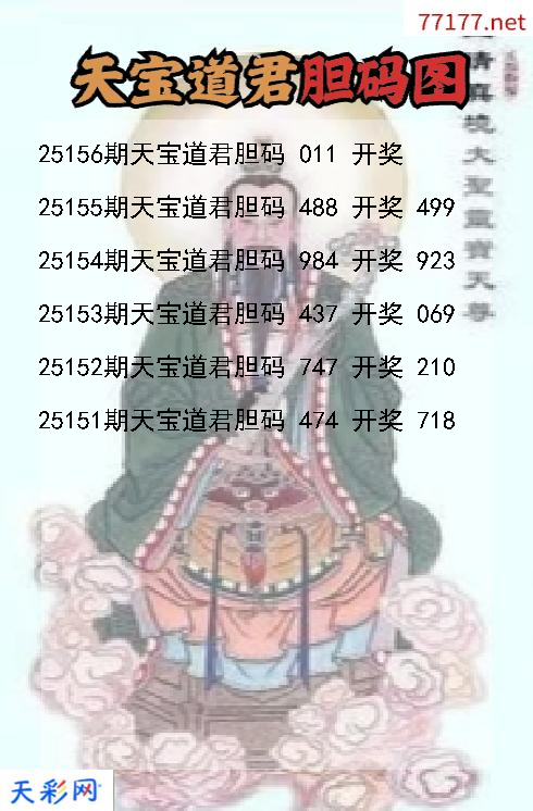 天宝道君25155期3d胆码图