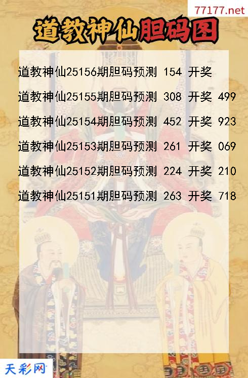 道教神仙第25155期3d胆码图
