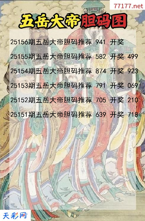 第25155期五岳大帝福彩3d胆码图