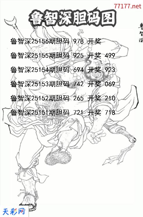 鲁智深第25155期福彩3d胆码图