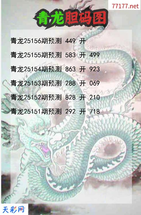 青龙第25155期福彩3d胆码图
