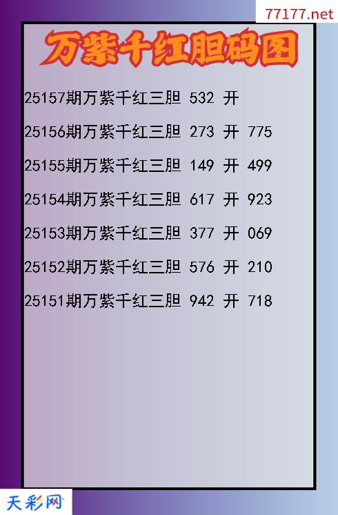 第25156期3d万紫千红胆码图