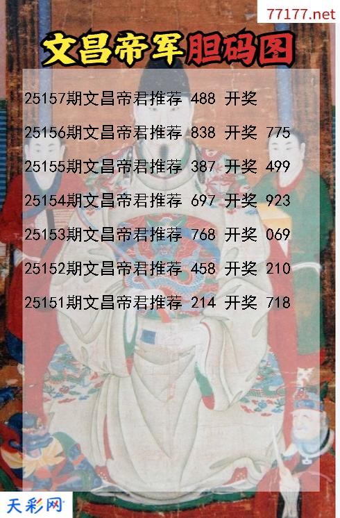 文昌帝君第25156期福彩3d胆码图