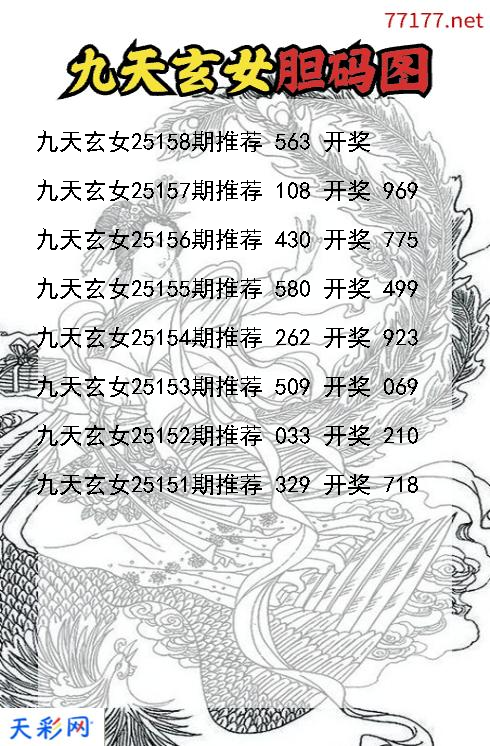 第25157期福彩3d九天玄女胆码图