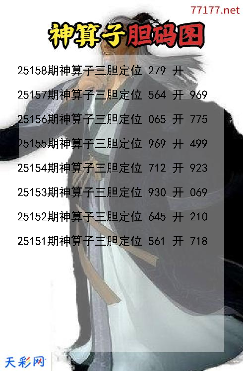 神算子第25157期3d胆码图