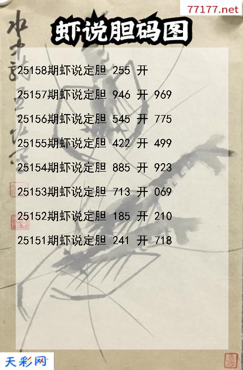 福彩3d第25157期虾说胆码图