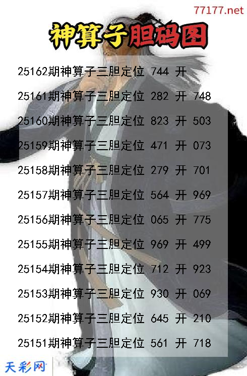 神算子第25161期3d胆码图