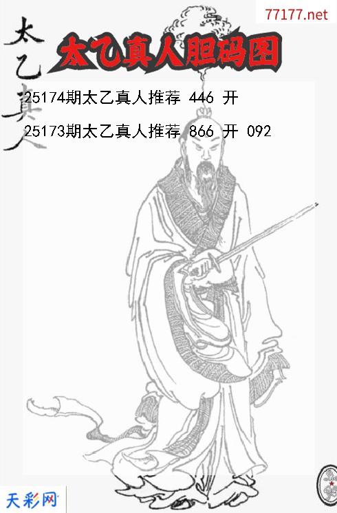 福彩3d太乙真人第25173期胆码图