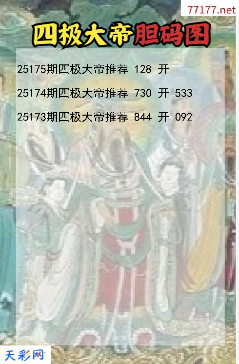 福彩3d四极大帝第25174期胆码图