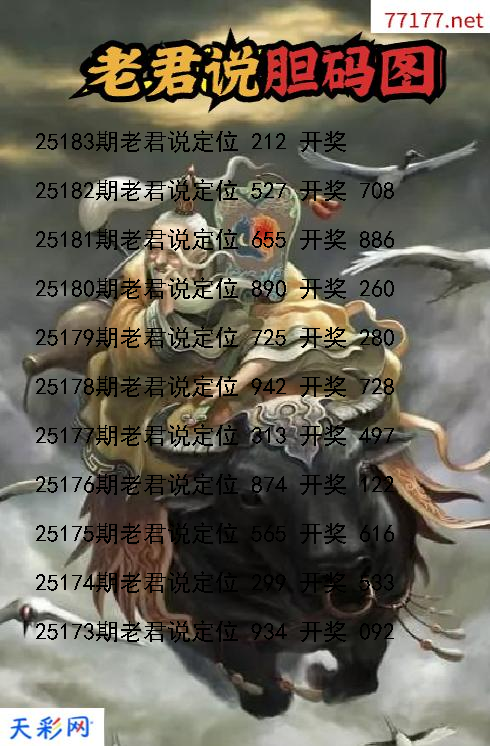 第25182期老君说3d胆码图