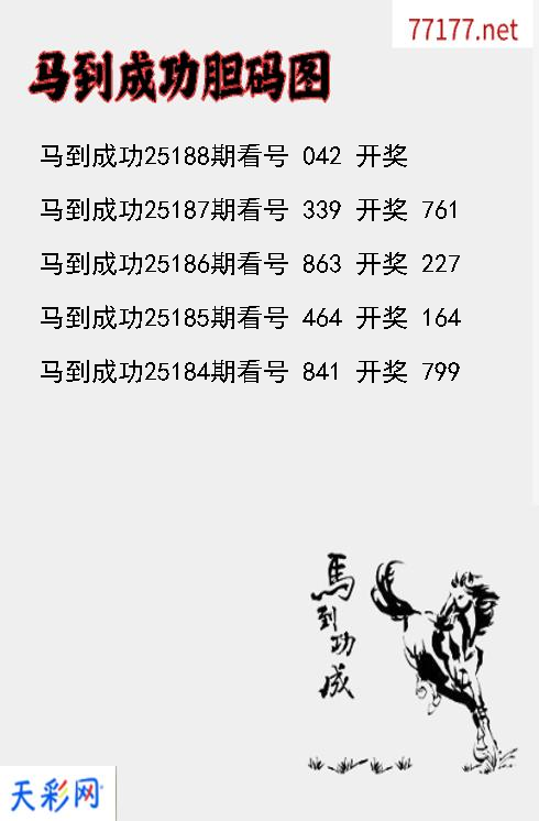 马到成功25187期3d胆码图