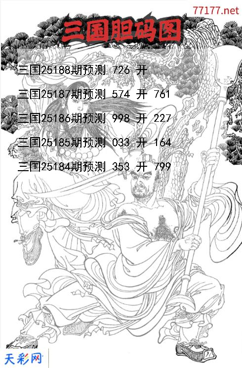 三国第25187期3d胆码图
