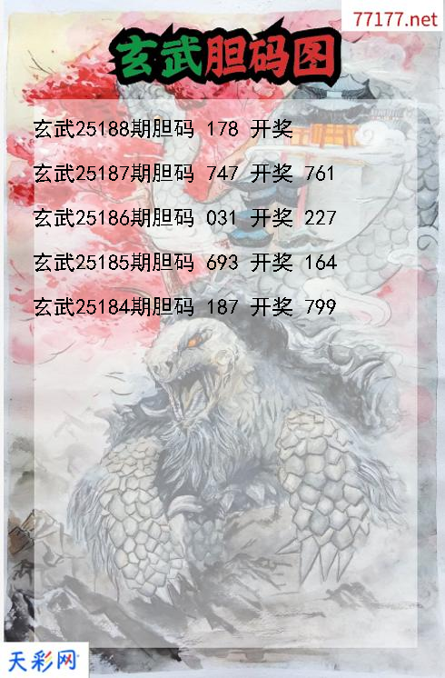玄武25187期3d胆码图