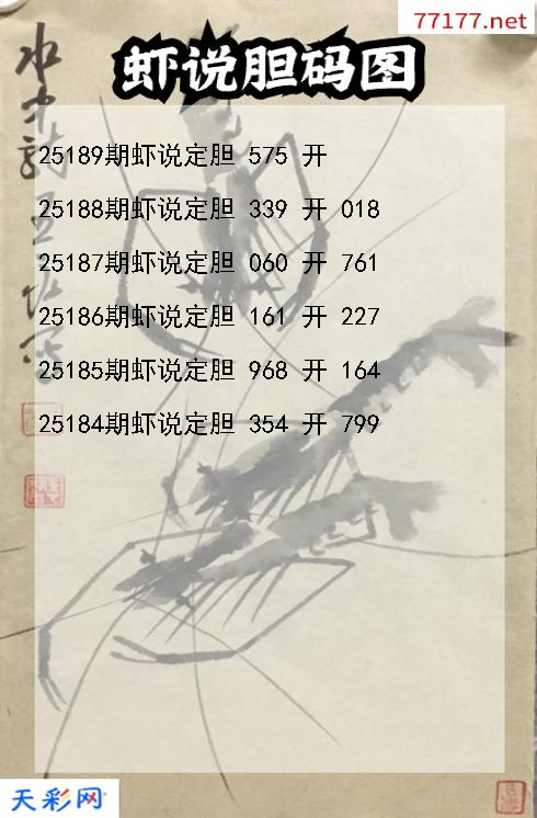 福彩3d第25188期虾说胆码图