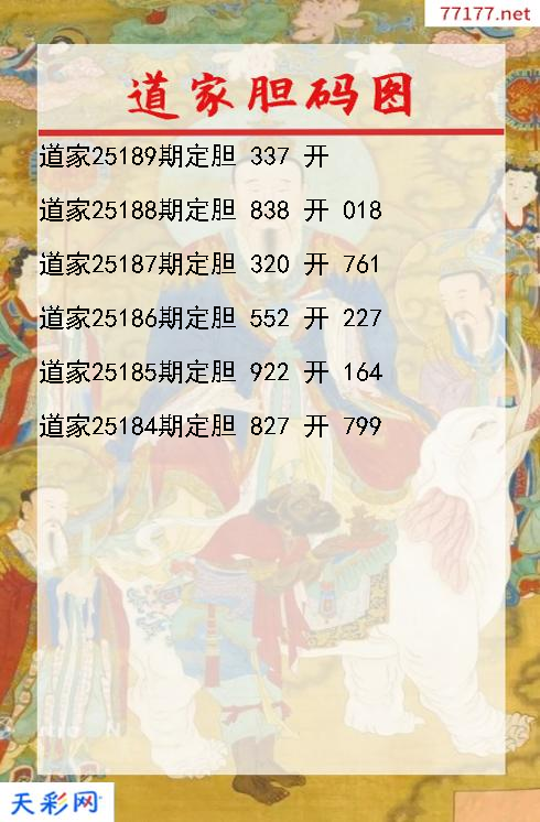 道家第25188期3d胆码图