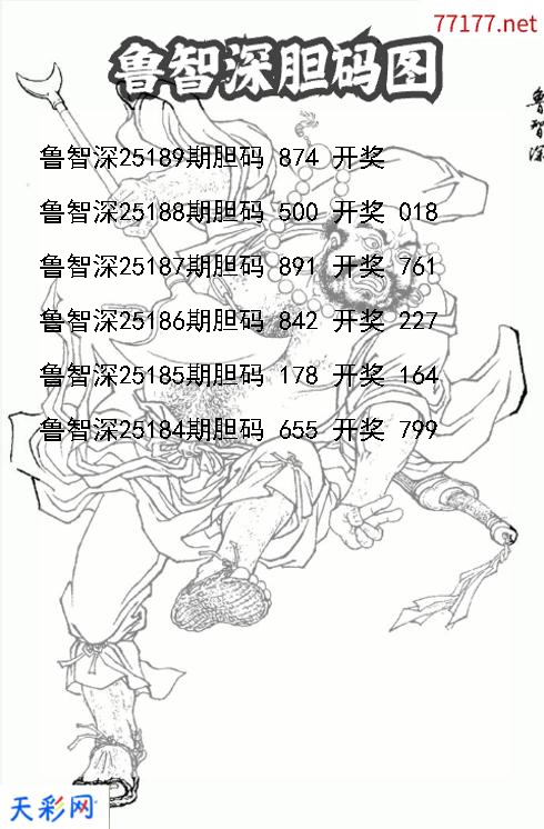 鲁智深第25188期福彩3d胆码图