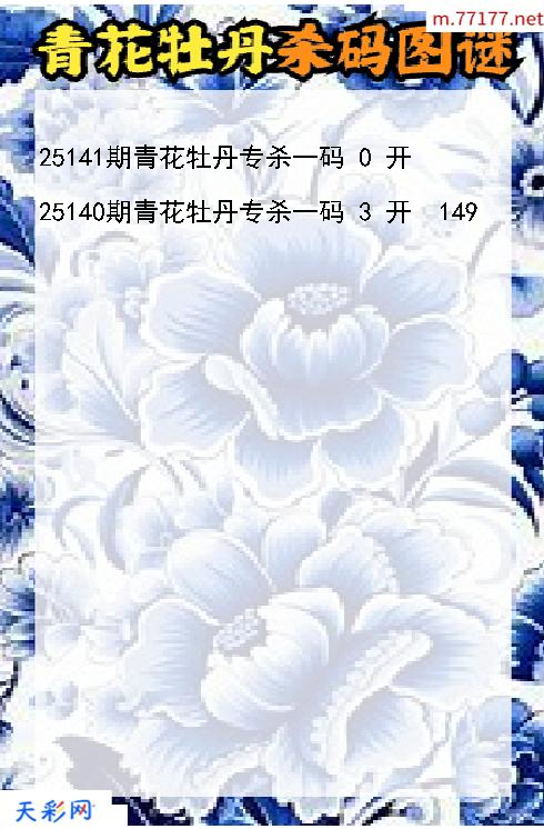 第25140期3d青花牡丹杀码图谜