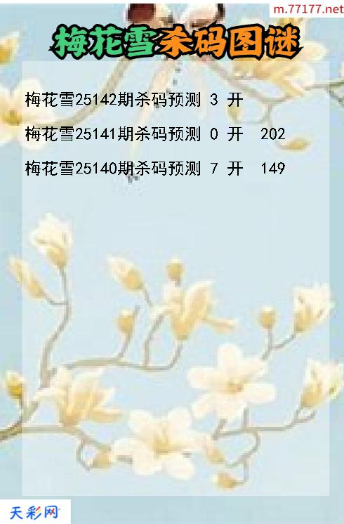 梅花雪25141期3d杀码图谜