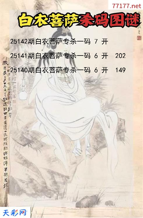 3d白衣菩萨第25141期杀码图谜