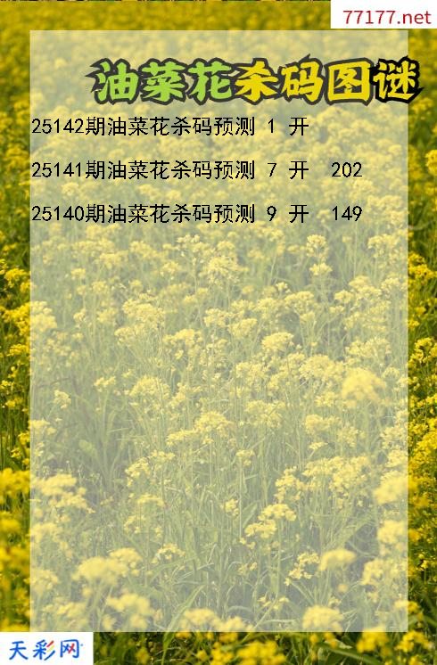 第25141期油菜花福彩3d杀码图谜