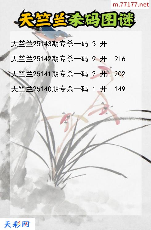 福彩3d天竺兰第25142期杀码图谜
