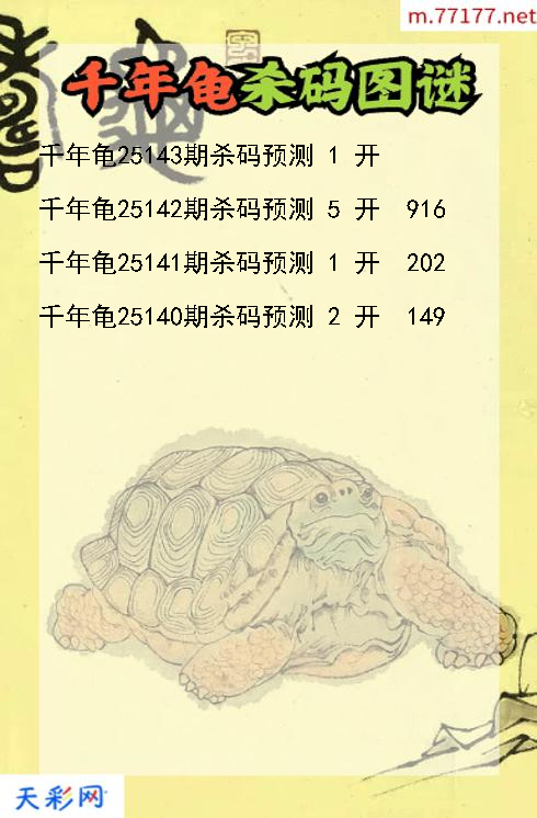 千年龟第25142期3d杀码图谜