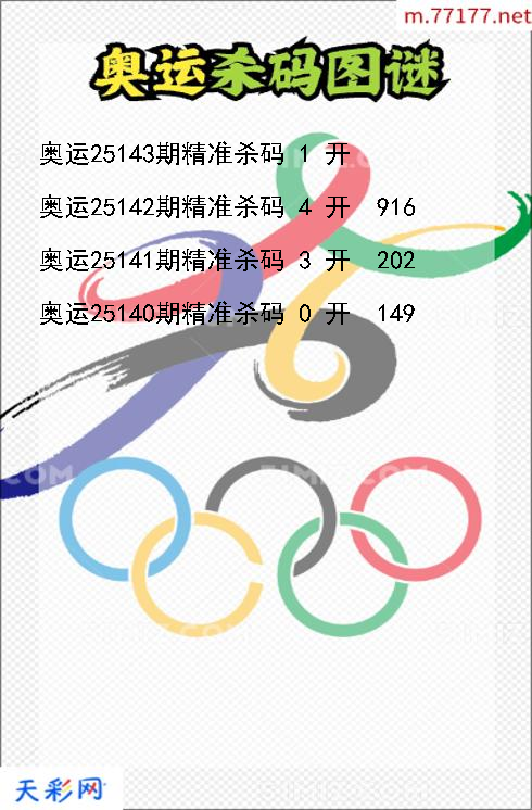 3d奥运第25142期杀码图谜