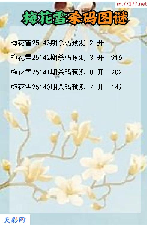 梅花雪25142期3d杀码图谜