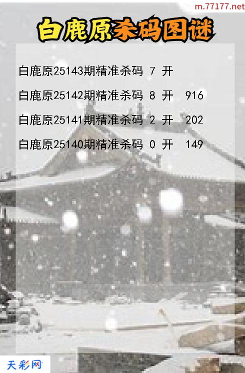 3d第25142期白鹿原杀码图谜